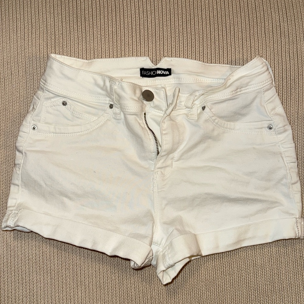 Fashion Nova White Mini Shorts